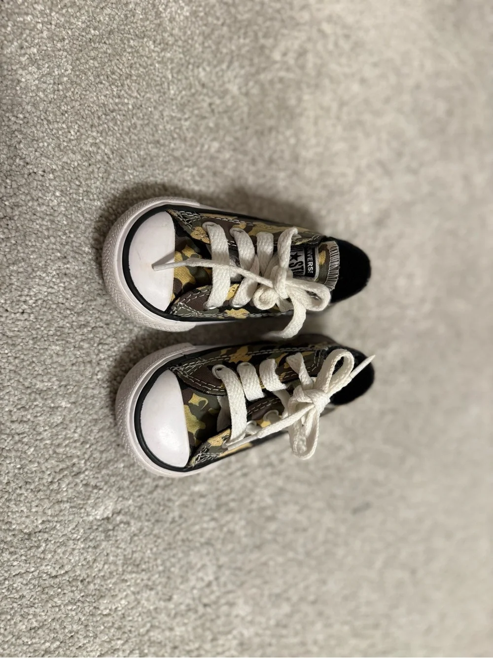 Converse Kids Camouflage Low Top Sneakers in Green and Black